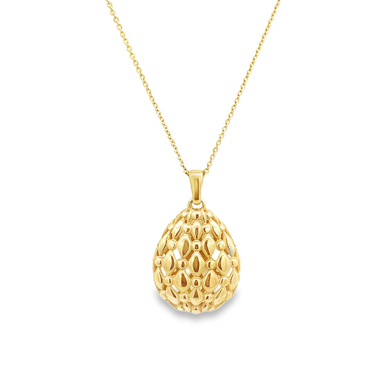 9ct Patterned Drop Necklace
