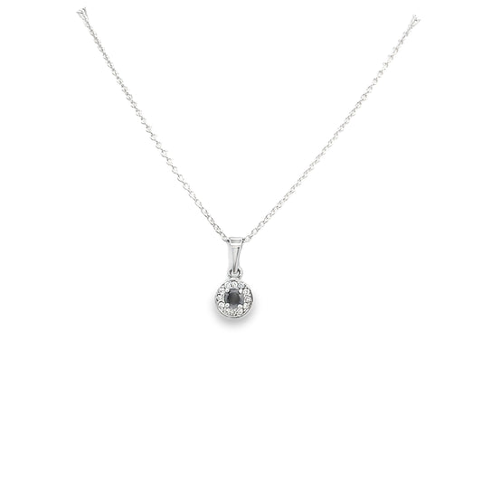 9ct White Gold Black Diamond Pendant
