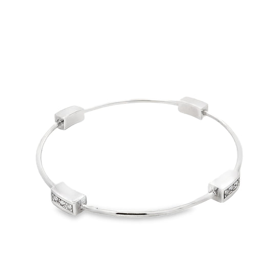 9ct Handmade Diamond Bangle