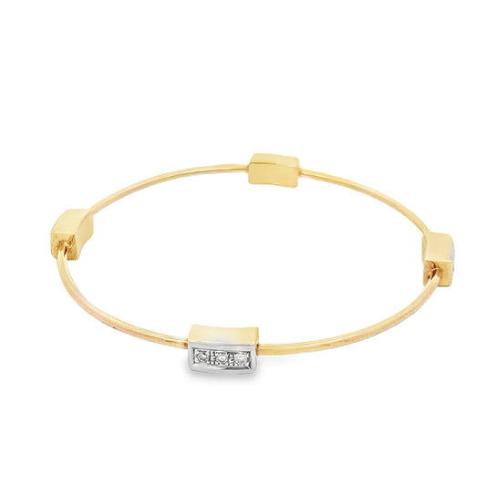 9ct Handmade Diamond Bangle
