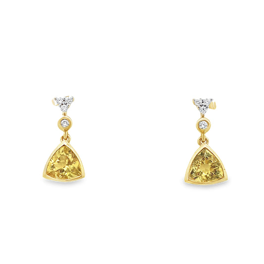9ct Beryl and Diamond Studs