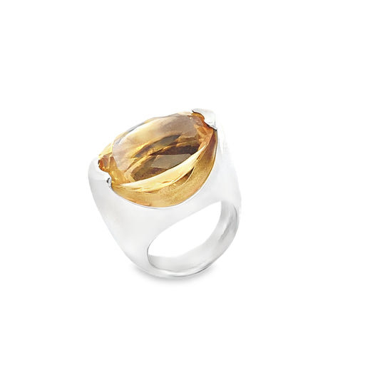 Silver Citrine Ring