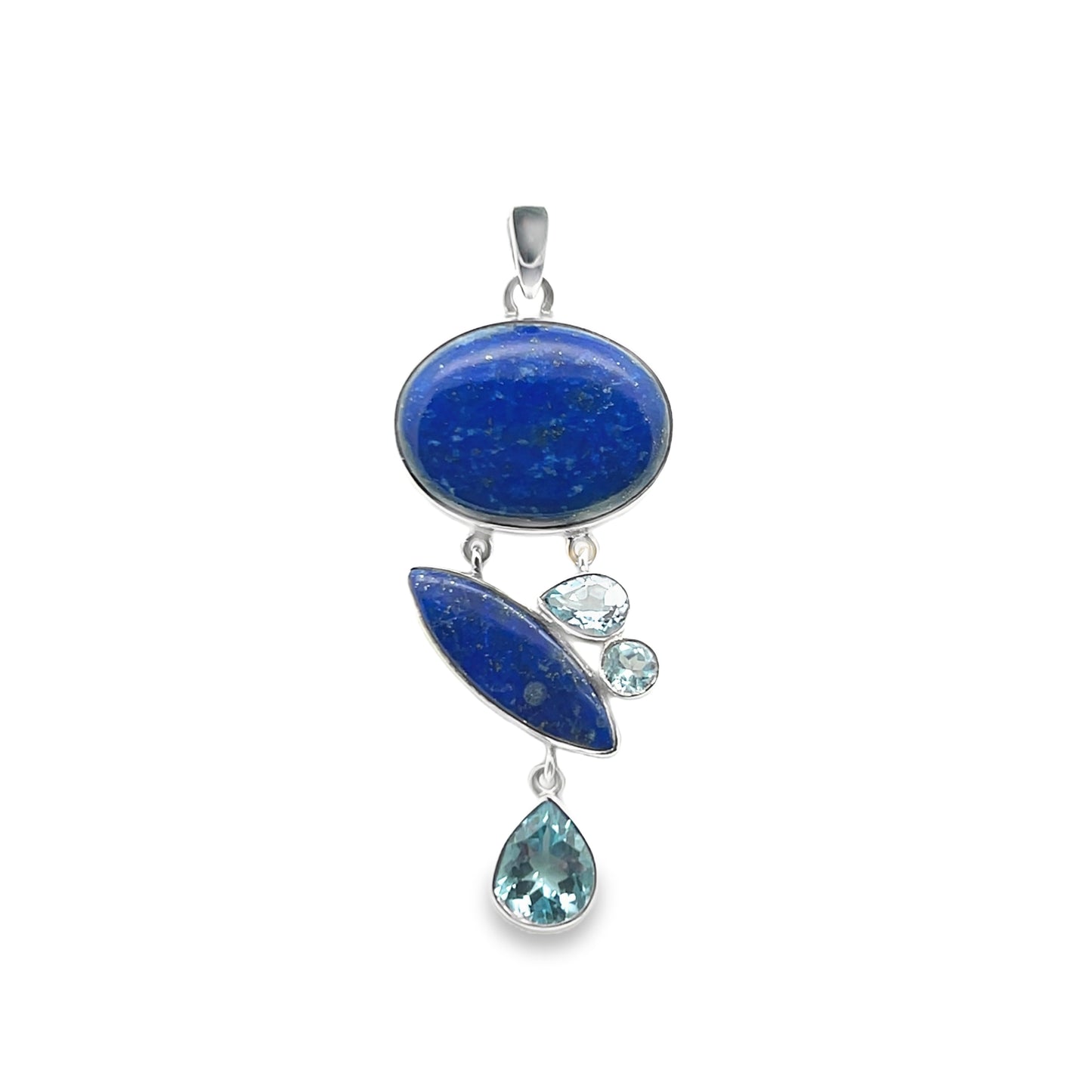 Silver Lapis Lazuli & Topaz Pendant