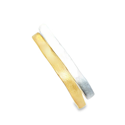Textured Gold Bangle Set - Handcrafted Modern Jewelry