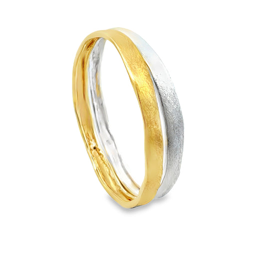 Textured Gold Bangle Set - Handcrafted Modern Jewelry