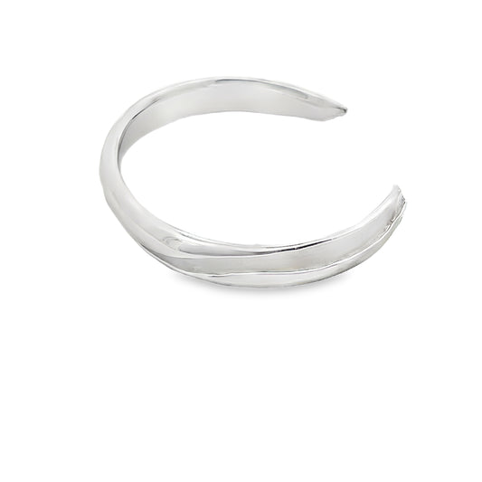 Modern Sterling Silver Open Cuff Bangle