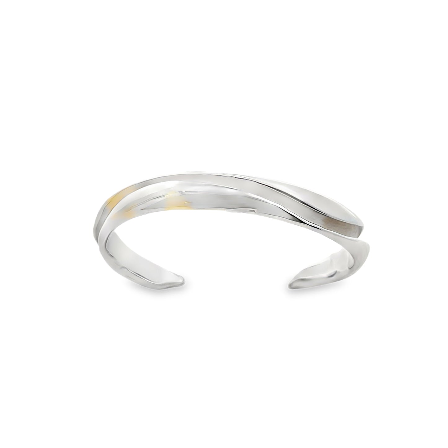 Modern Sterling Silver Open Cuff Bangle