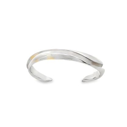 Modern Sterling Silver Open Cuff Bangle