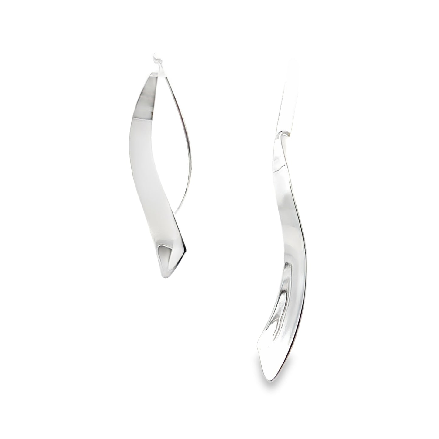 Contemporary Sterling Silver Dangle Earrings