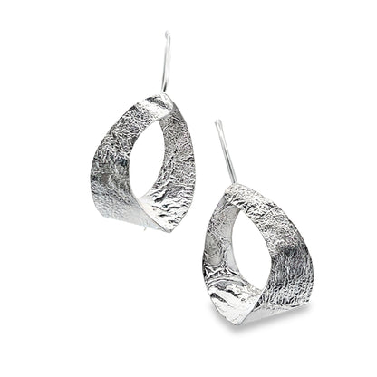 Textured Sterling Silver Dangle Earrings