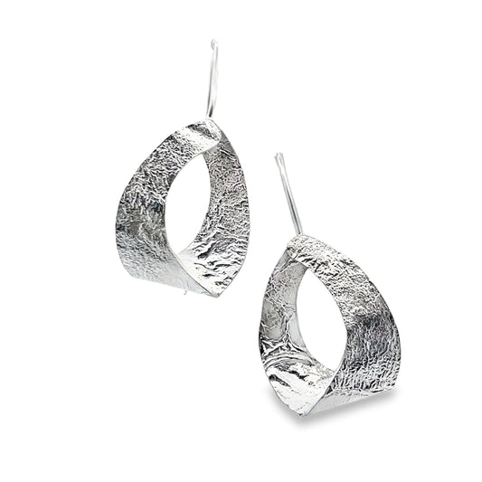 Textured Sterling Silver Dangle Earrings
