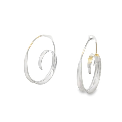 Sterling Silver Spiral Hoop Earrings - Modern Statement Jewelry