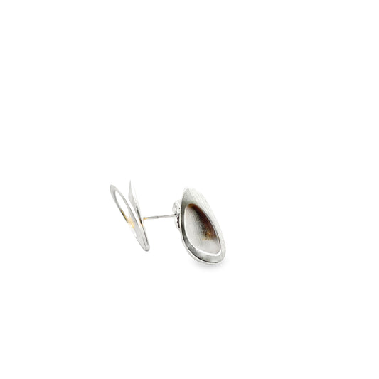 Modern Sterling Silver Abstract Stud Earrings