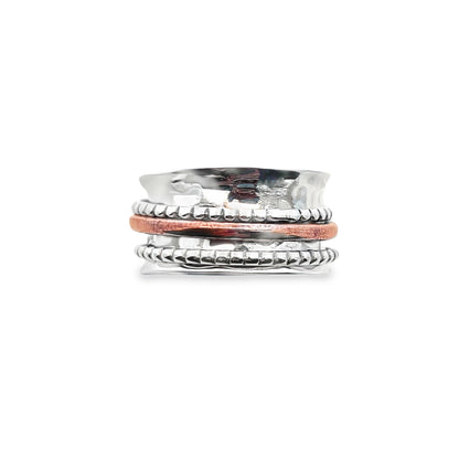 Sterling Silver Spinning Ring with Copper and Silver Accents