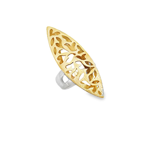 Sterling Silver Geometric Cut-Out Cocktail Ring