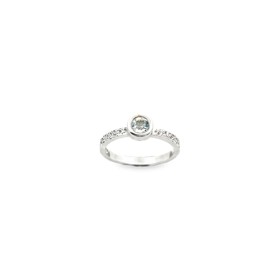 Silver Blue Topaz Stacker Ring