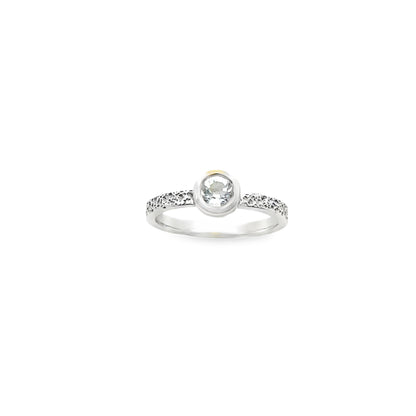 Silver Blue Topaz Stacker Ring