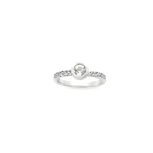 Silver Blue Topaz Stacker Ring