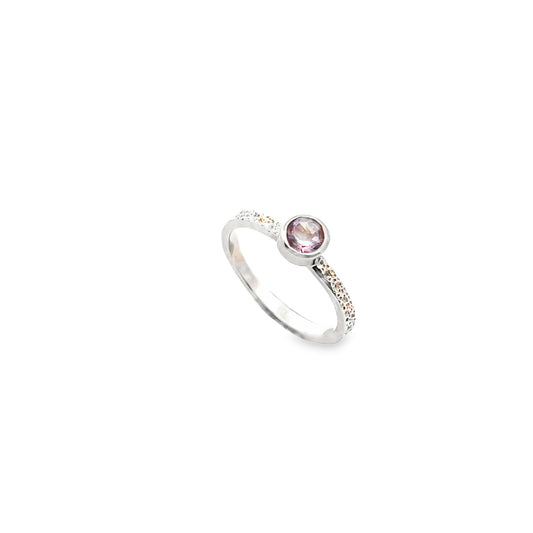 Silver Amethyst Stacker Ring