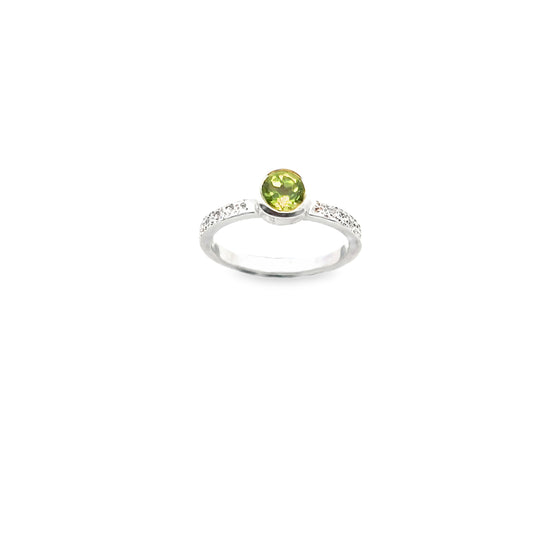 Silver Peridot Stacker Ring
