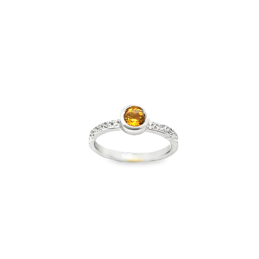 Silver Citrine Stacker Ring