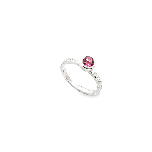 Silver Pink Tourmaline Ring