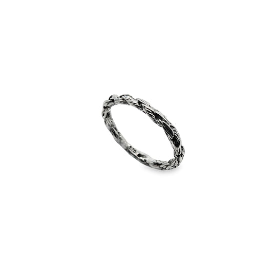 Silver Oxidised Rope Stacker Ring