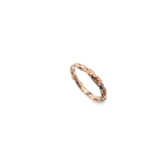 Silver Rose Gold Rope Ring