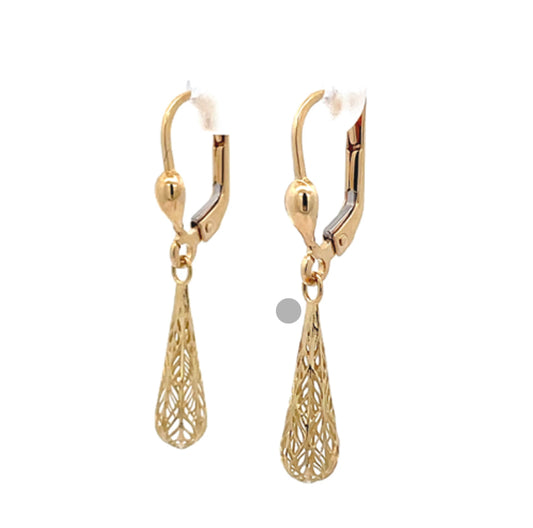 9ct Drop Filigree Earring