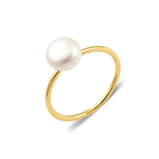 Gold Plated Fresh Water Pearl Ring