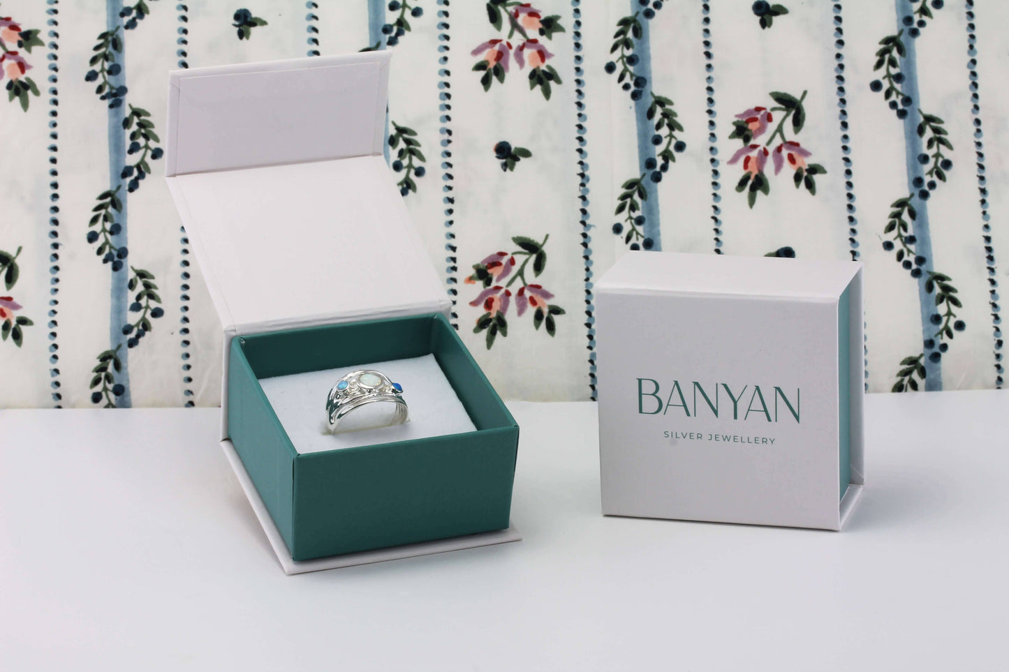Peridot and Moonstone Gold Ring