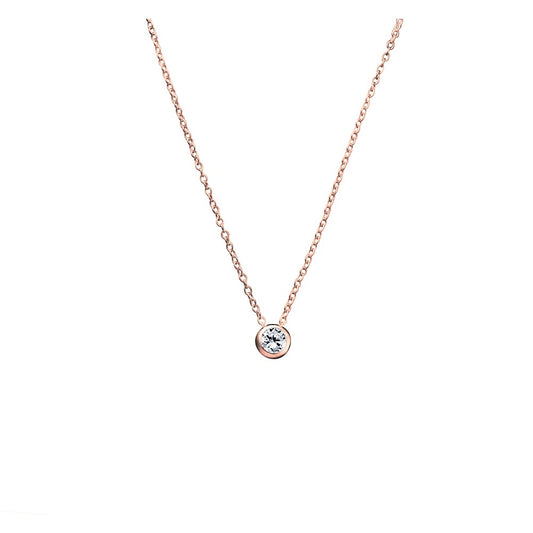 Sterling Silver Bezel Set Cubic Zirconia Necklace