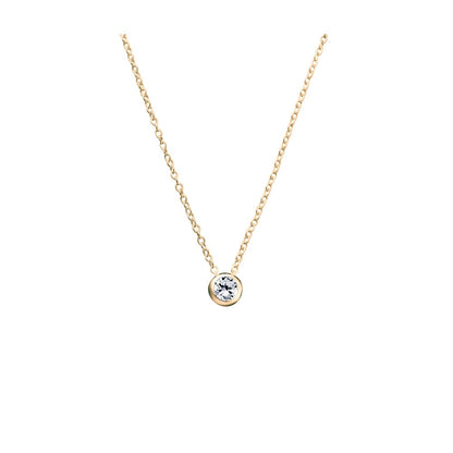 Sterling Silver Bezel Set Cubic Zirconia Necklace