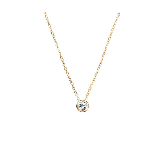 Sterling Silver Bezel Set Cubic Zirconia Necklace
