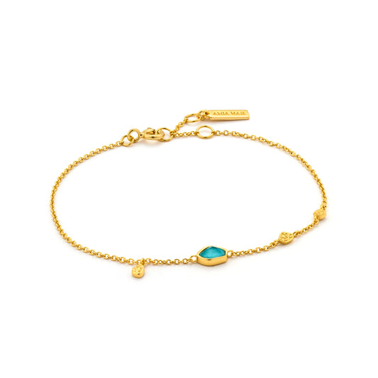 Ania Haie Turquoise Discs Bracelet - Gold