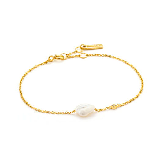 Zoom Ania Haie Pearl Bracelet Gold