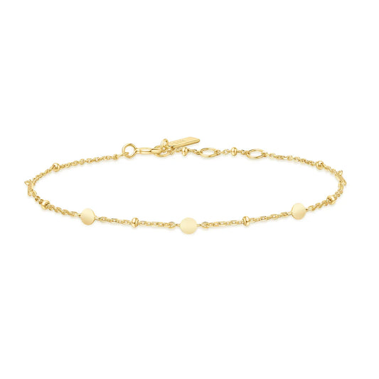 Gold Disc Station Bracelet