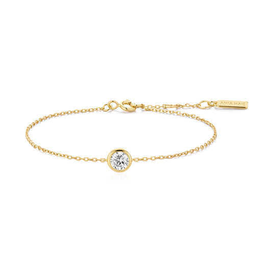 Glimmer Gold Bezel Set CZ Bracelet