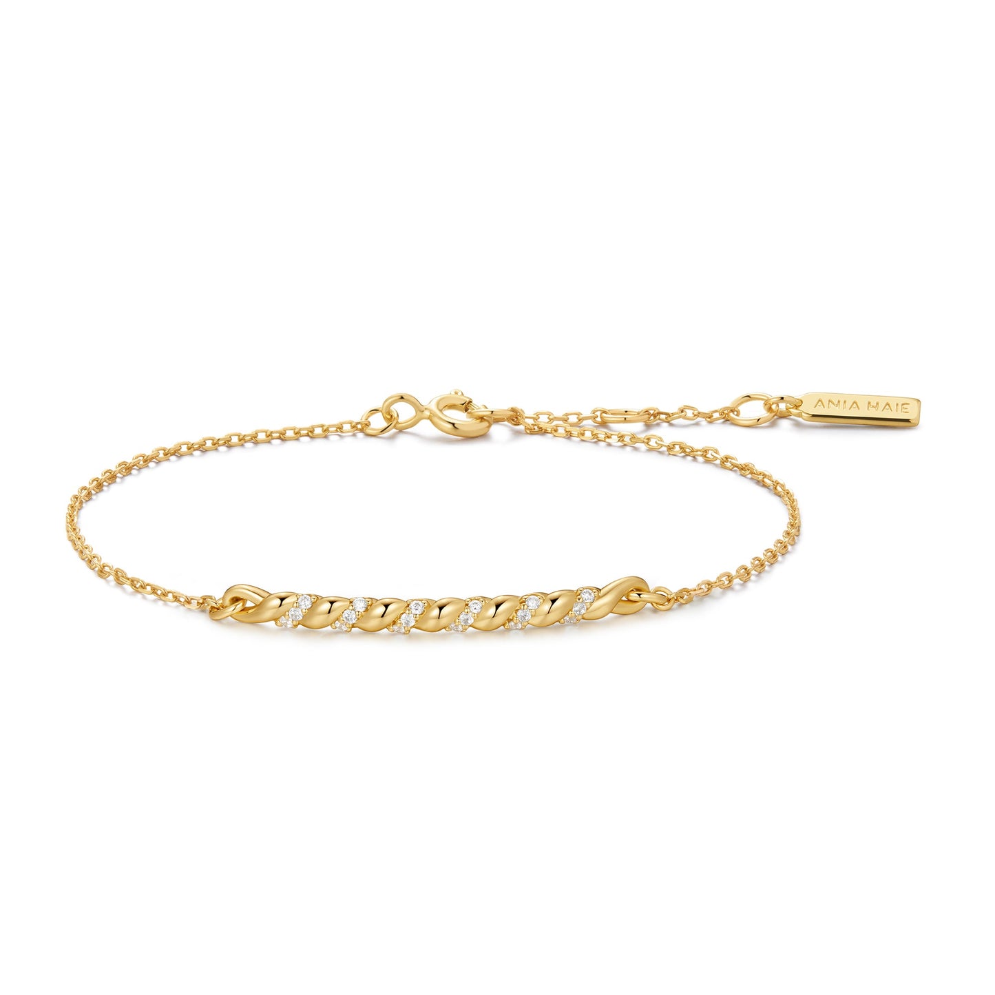 #6 TIDE GLD CZ TWISTED BAR BL 16.5+2cm