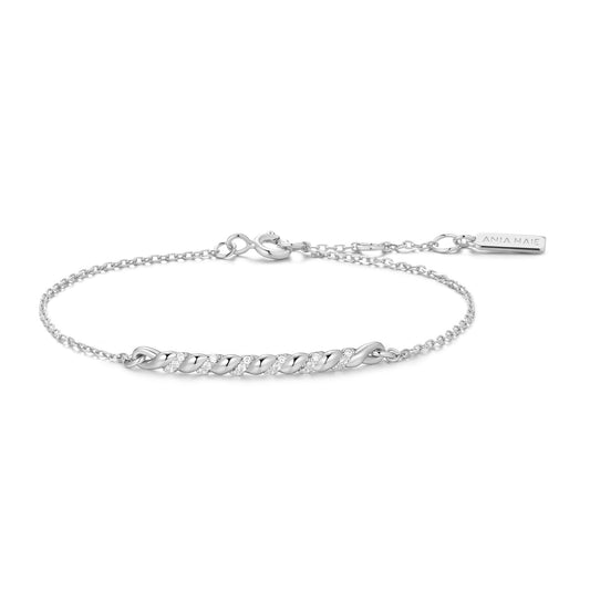 Silver CZ Twisted Bracelet