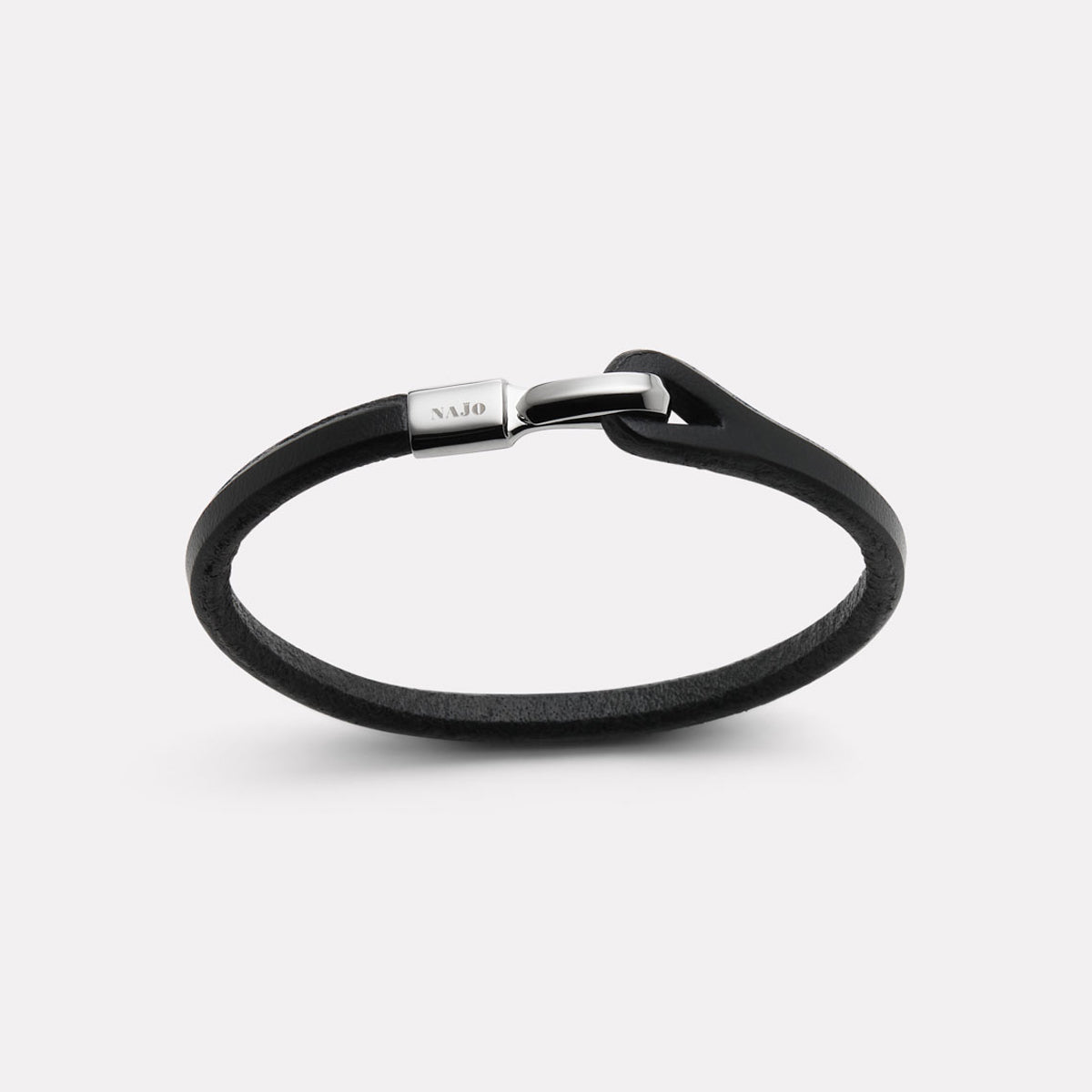 Men's Tan Leather Bracelet, Steel Clasp