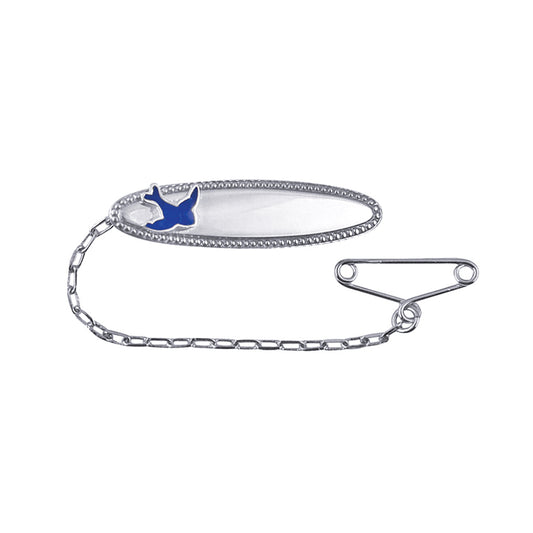 Sterling Silver Blue Bird Brooch