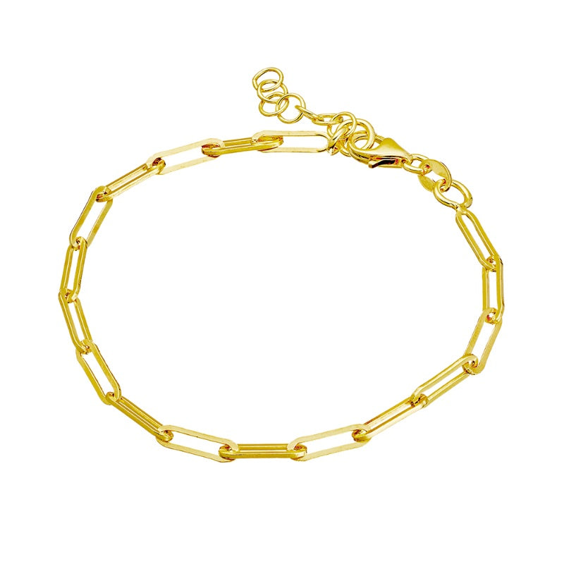 Gold Plated Paperclip Chain Bracelet