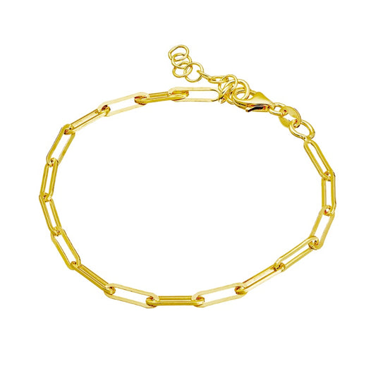 Gold Plated Paperclip Chain Bracelet