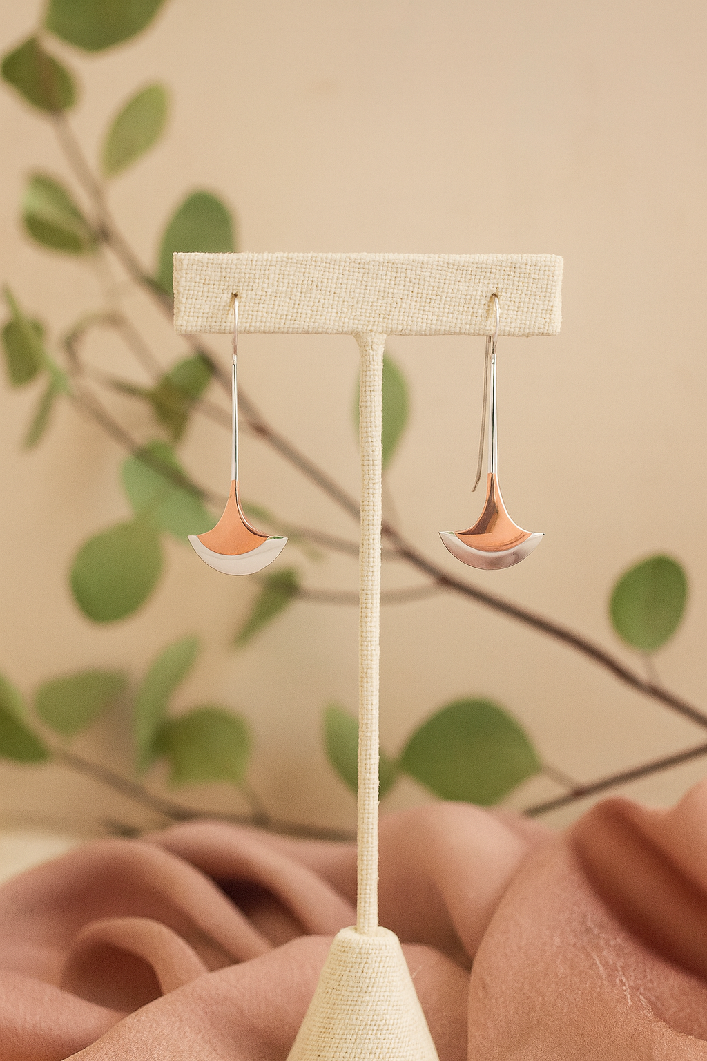 Sterling Silver and Copper Axe Shaped Drops