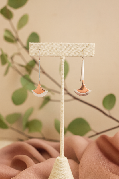Sterling Silver and Copper Axe Shaped Drops