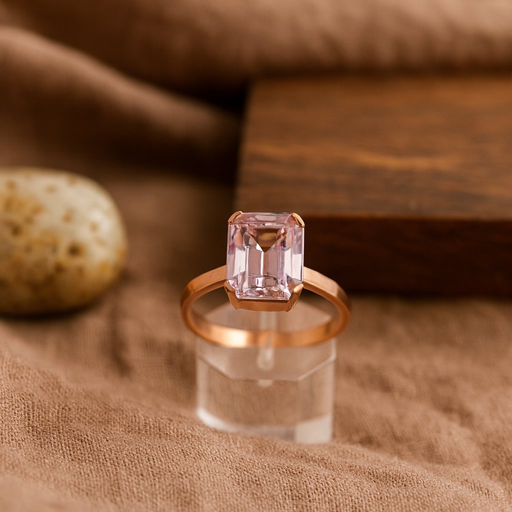 14ct Rose Gold Kunzite Ring