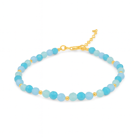Sterling Silver Yellow Gold Cat's Eye Gemstone Bracelet