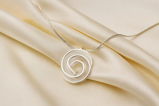 Matt Silver Swirl Necklace