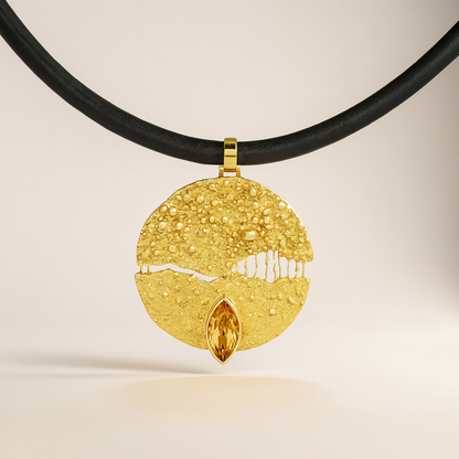 14ct Yellow Gold Plated Citrine Pendant